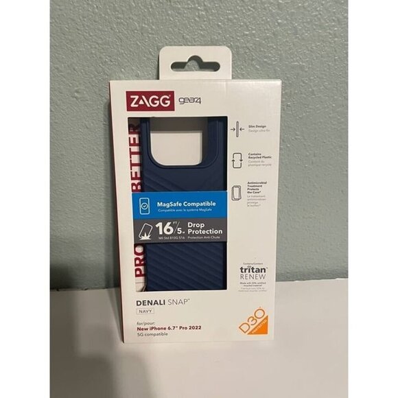 Gear4 Zagg Denali Snap Case Apple iPhone 14 Pro 6.7 inch 2022 Navy Blue - Picture 1 of 1